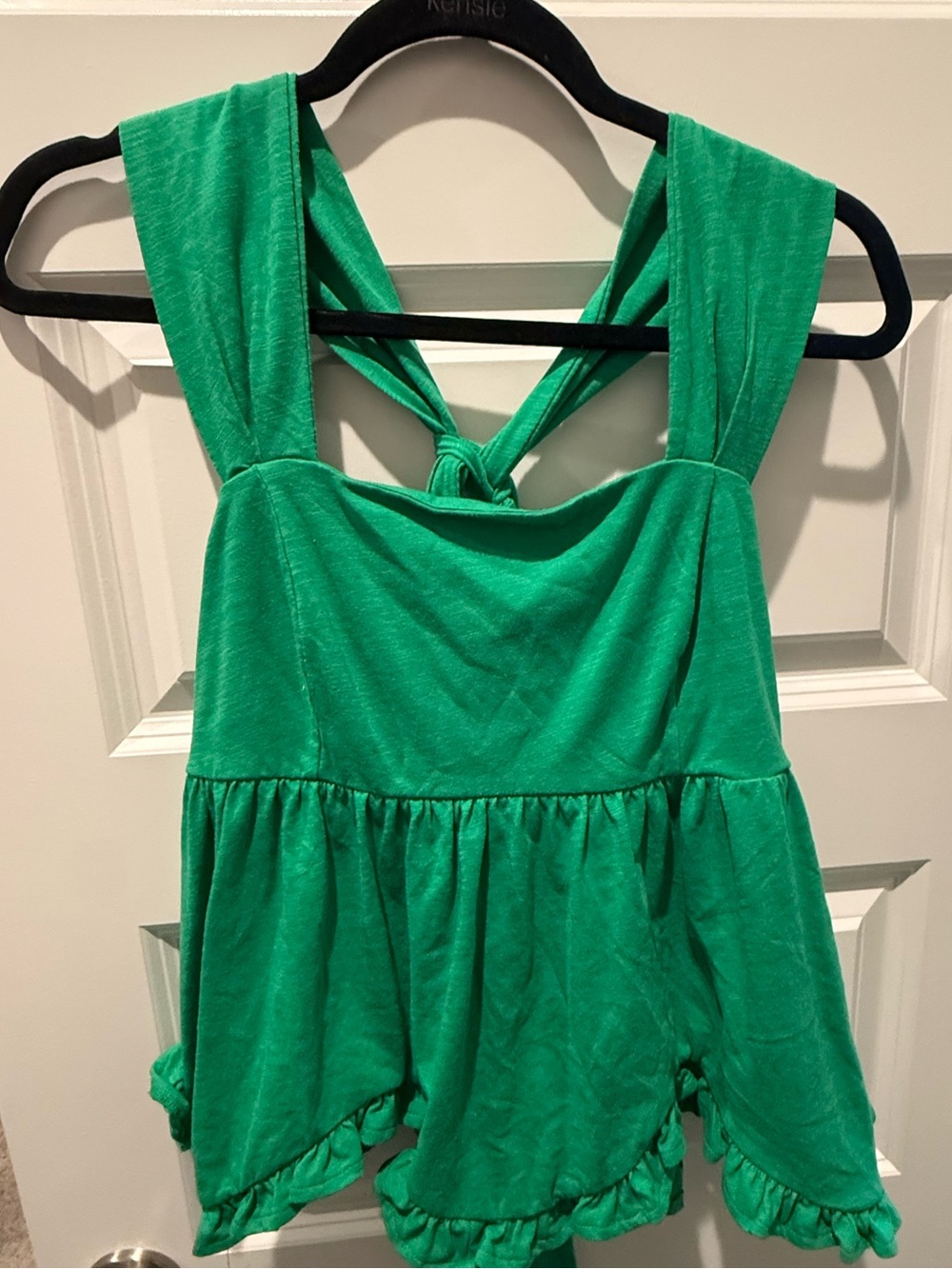 CeCe Bright Green Tank Top with Knotted Back